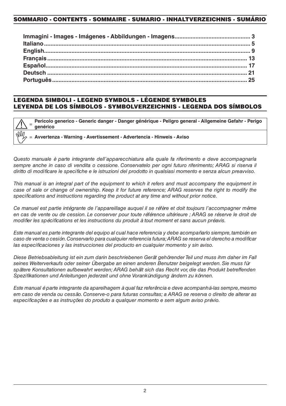 ARAG Electric ball valve with CAN-BUS connection User Manual | Page 2 / 32