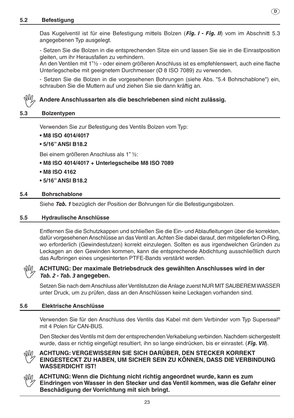 ARAG Electric ball valve with CAN-BUS connection User Manual | Page 23 / 32