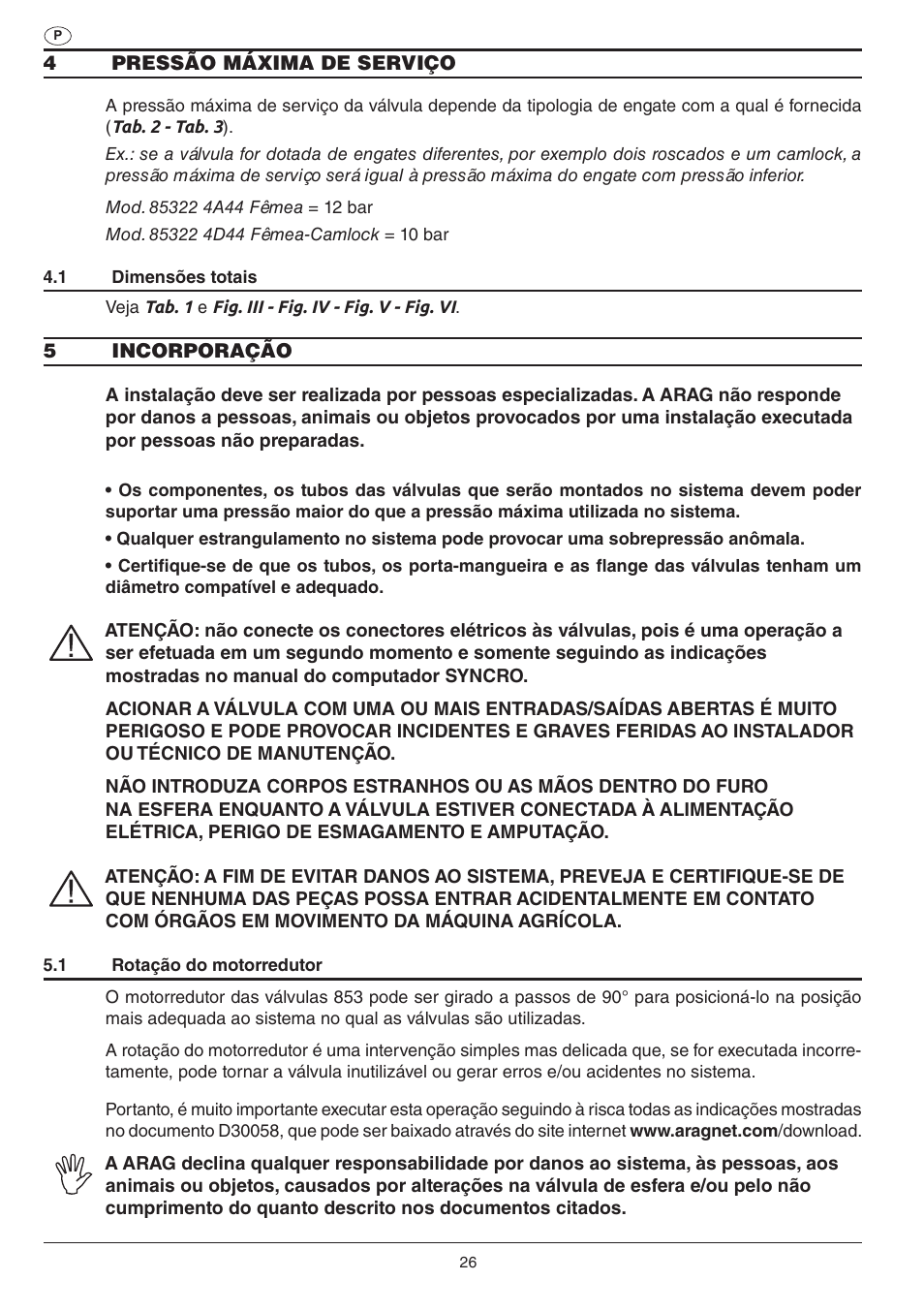 ARAG Electric ball valve with CAN-BUS connection User Manual | Page 26 / 32