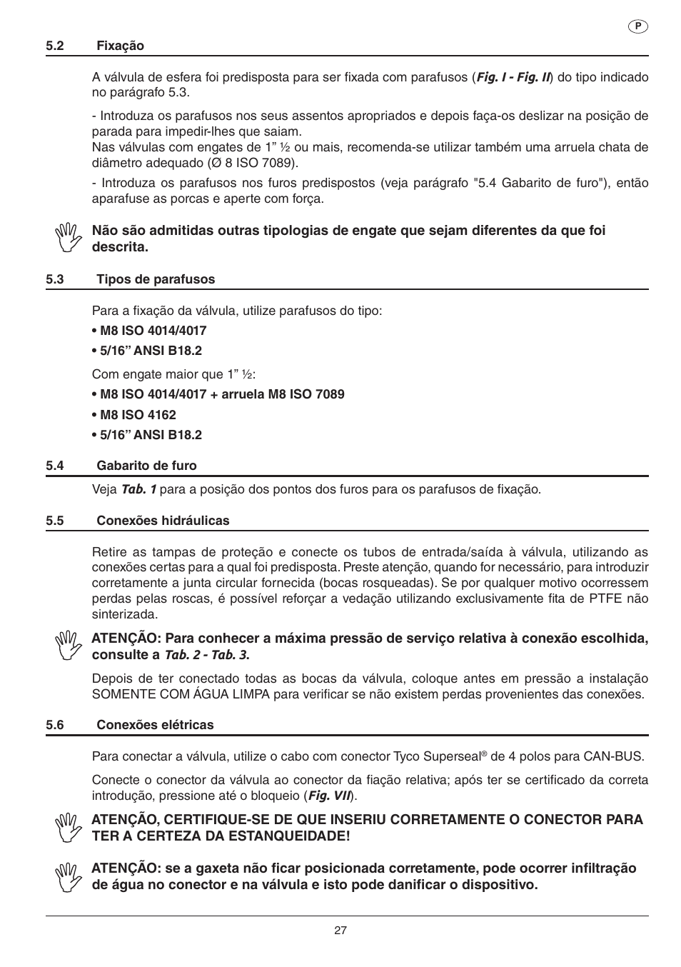 ARAG Electric ball valve with CAN-BUS connection User Manual | Page 27 / 32