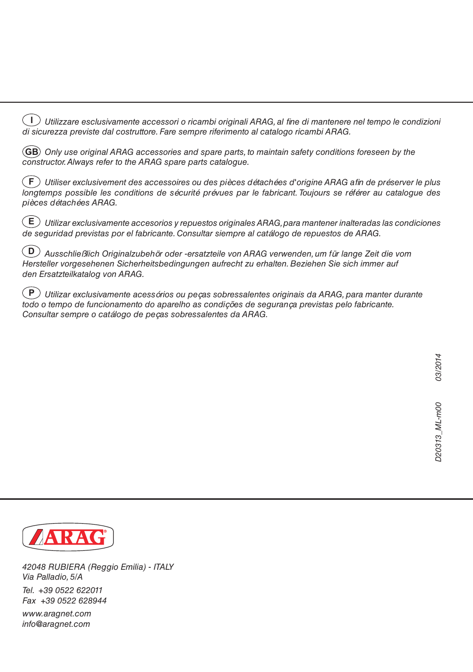 ARAG Electric ball valve with CAN-BUS connection User Manual | Page 32 / 32