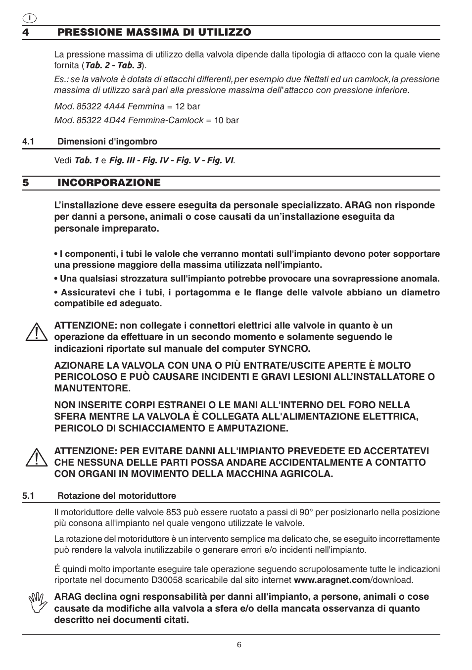 ARAG Electric ball valve with CAN-BUS connection User Manual | Page 6 / 32