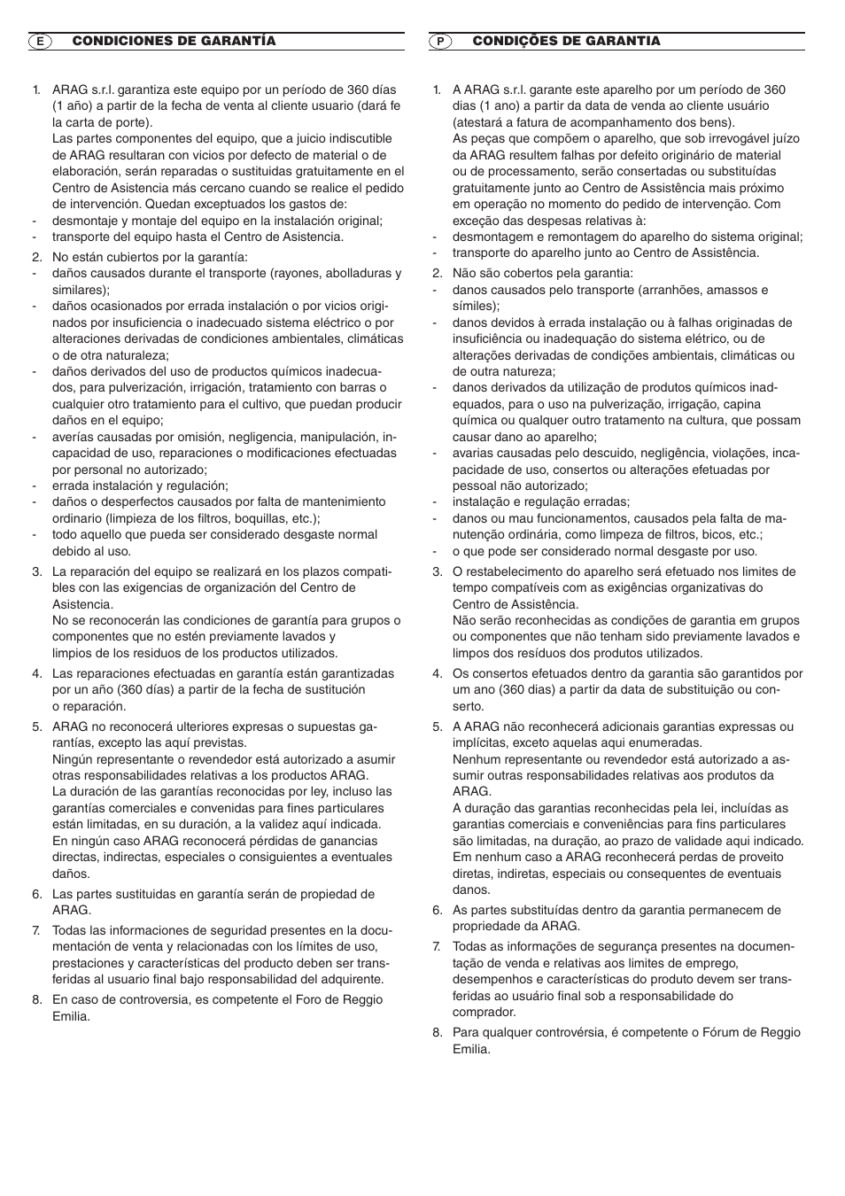 ARAG Mixer NIAGARA User Manual | Page 32 / 36