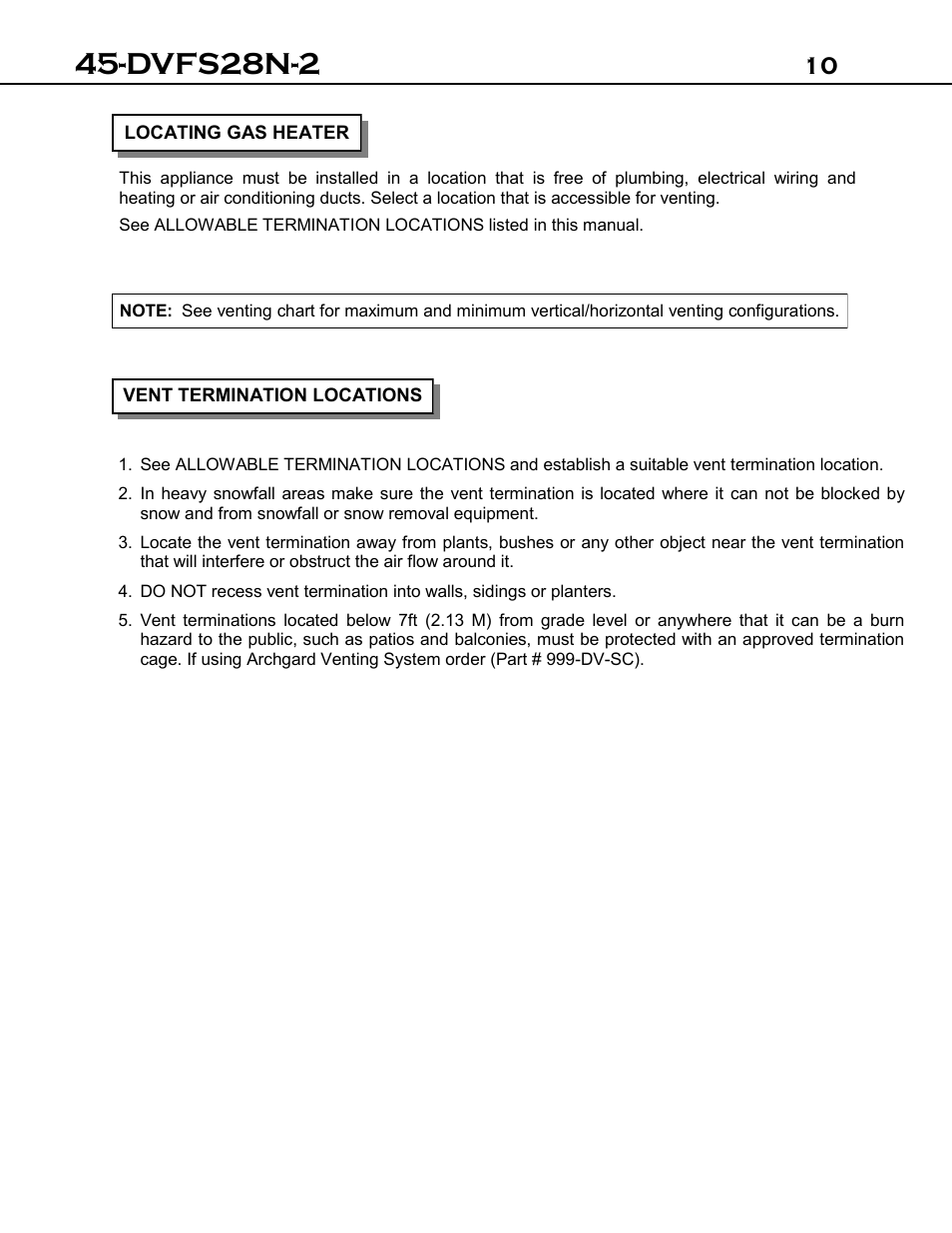 Dvfs28n-2 | Archgard 45-DVFS28N-2 User Manual | Page 10 / 48