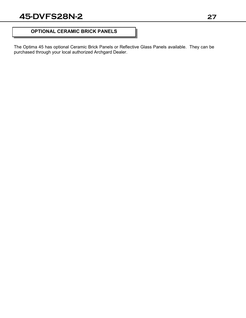 Archgard 45-DVFS28N-2 User Manual | Page 27 / 48
