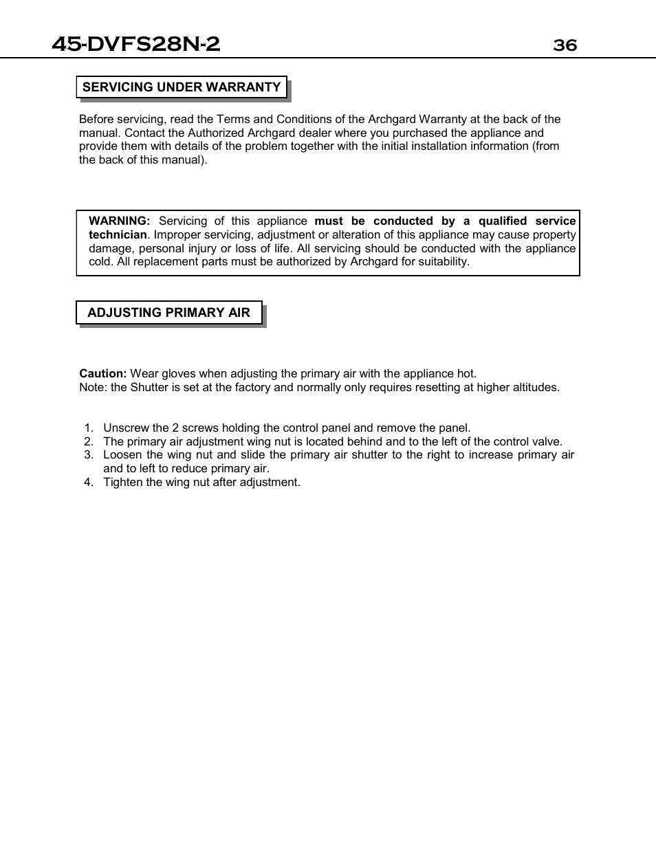 Dvfs28n-2 | Archgard 45-DVFS28N-2 User Manual | Page 36 / 48