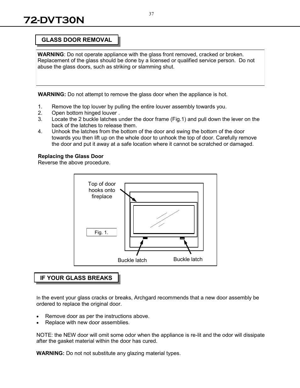 Dvt30n | Archgard 72-DVT30N User Manual | Page 37 / 53