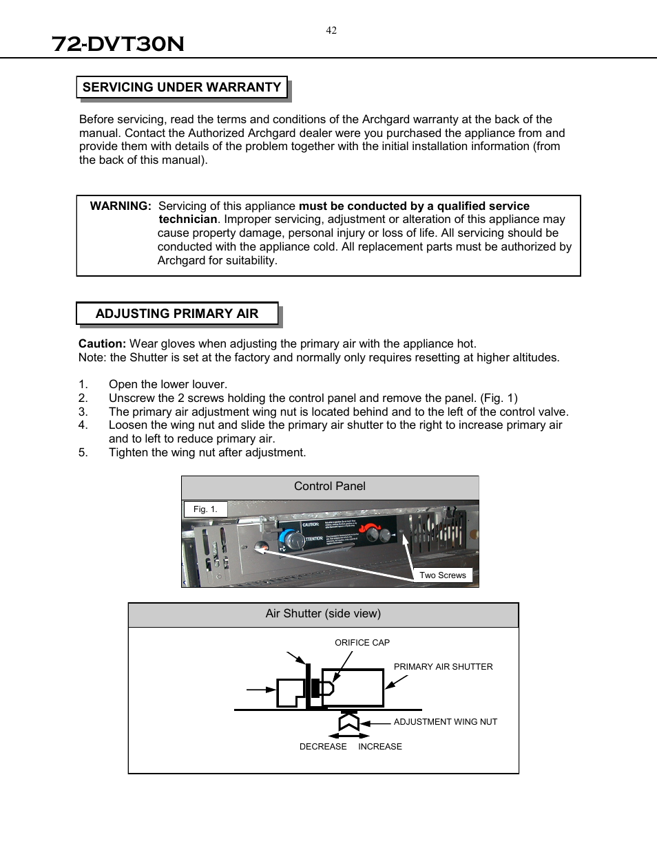 Dvt30n | Archgard 72-DVT30N User Manual | Page 42 / 53