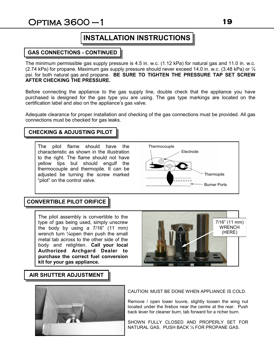 19 installation instructions | Archgard 3600-DVTR24N User Manual | Page 19 / 44