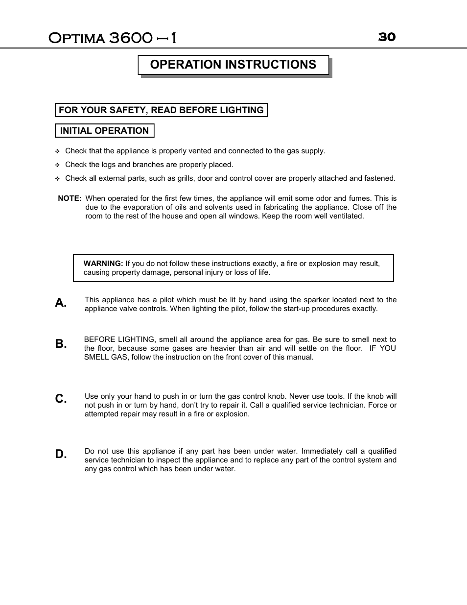 A. b. c. d, Operation instructions | Archgard 3600-DVTR24N User Manual | Page 30 / 44