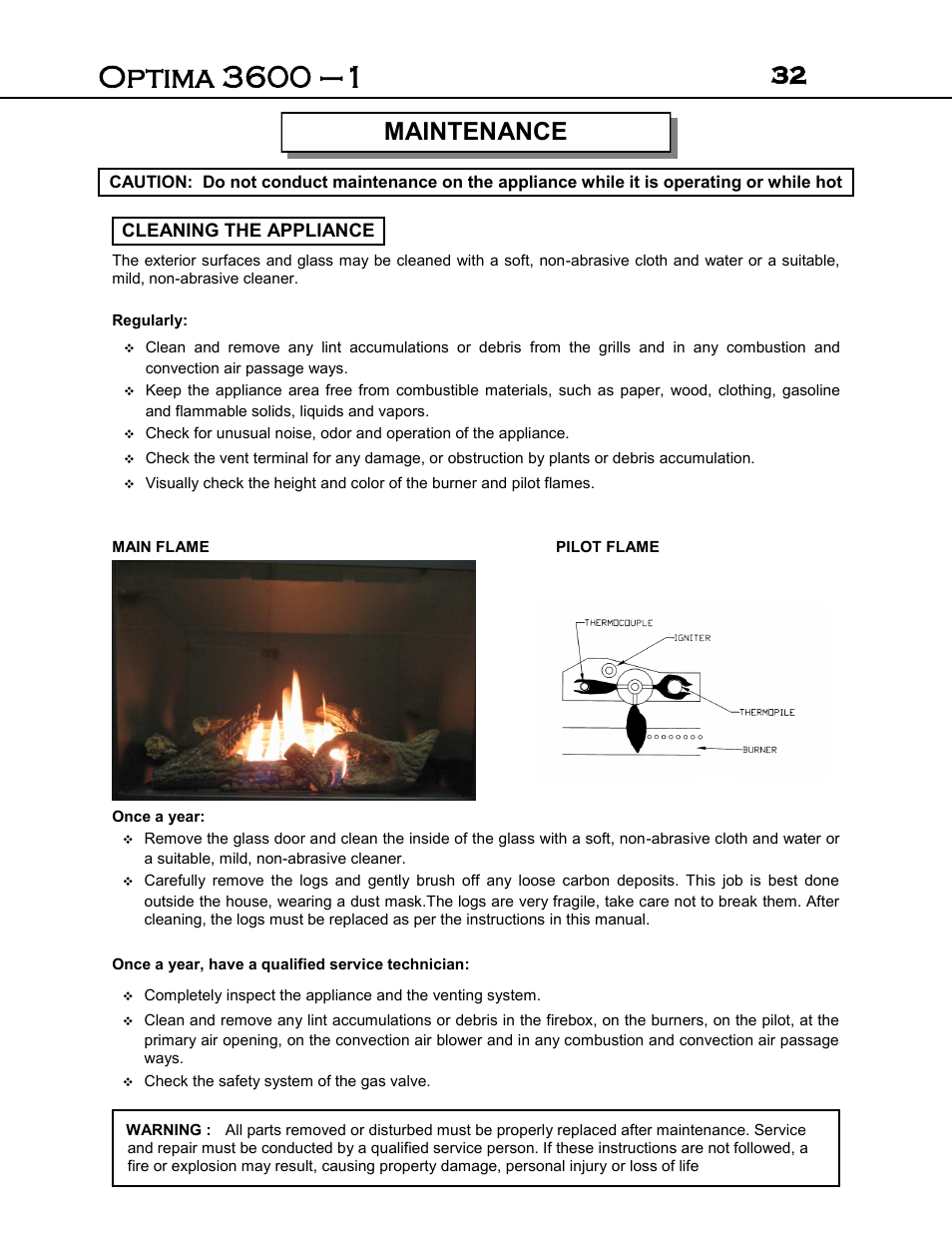Maintenance | Archgard 3600-DVTR24N User Manual | Page 32 / 44