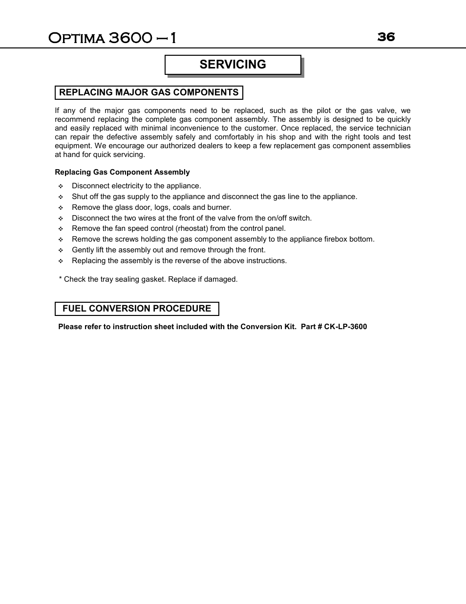 Servicing | Archgard 3600-DVTR24N User Manual | Page 36 / 44