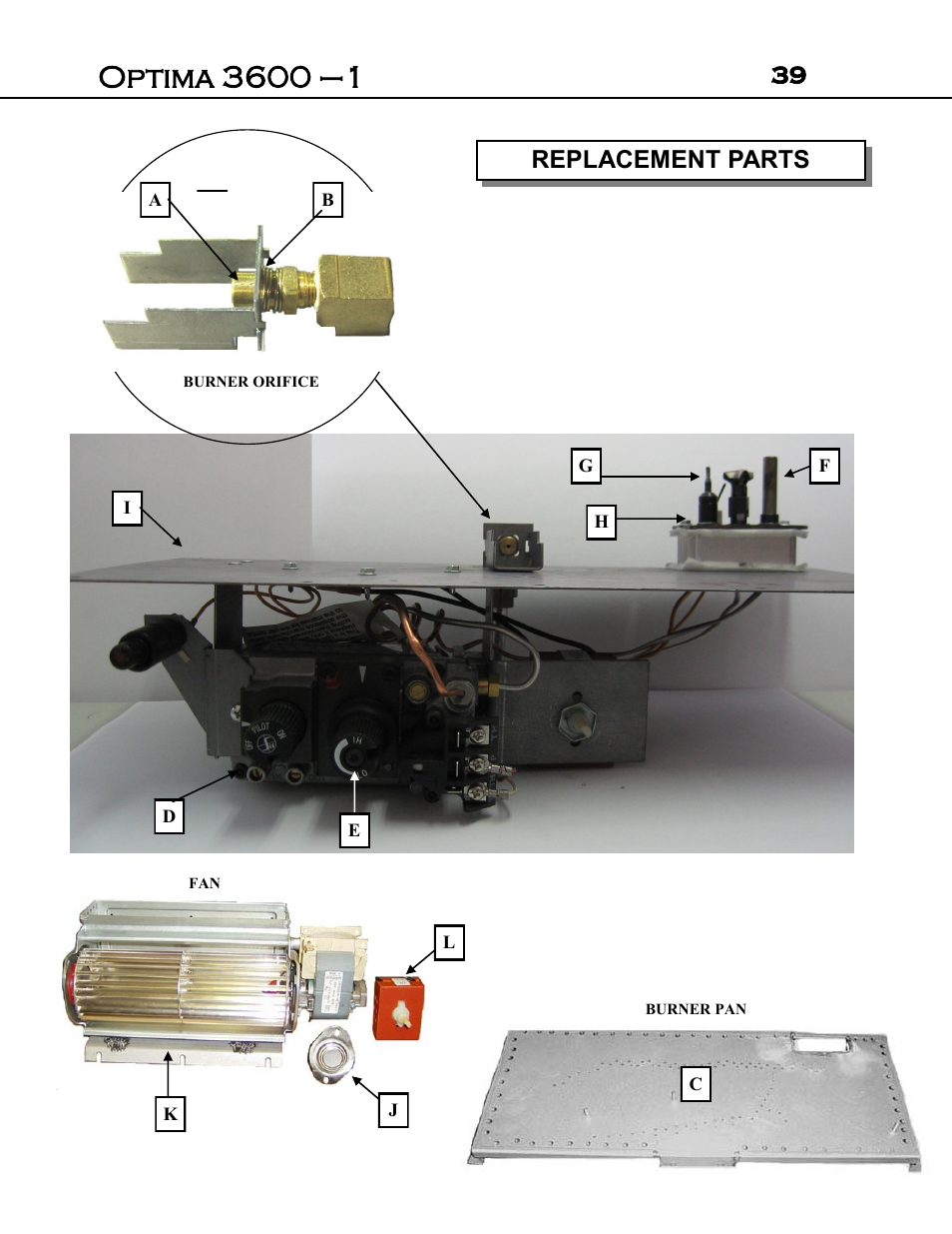 Replacement parts | Archgard 3600-DVTR24N User Manual | Page 39 / 44