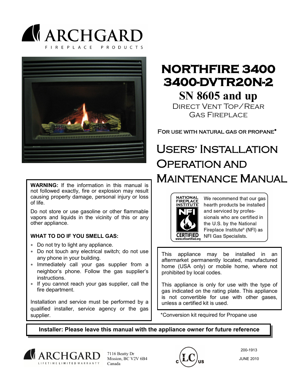 Archgard 3400-DVTR20N-2 User Manual | 35 pages