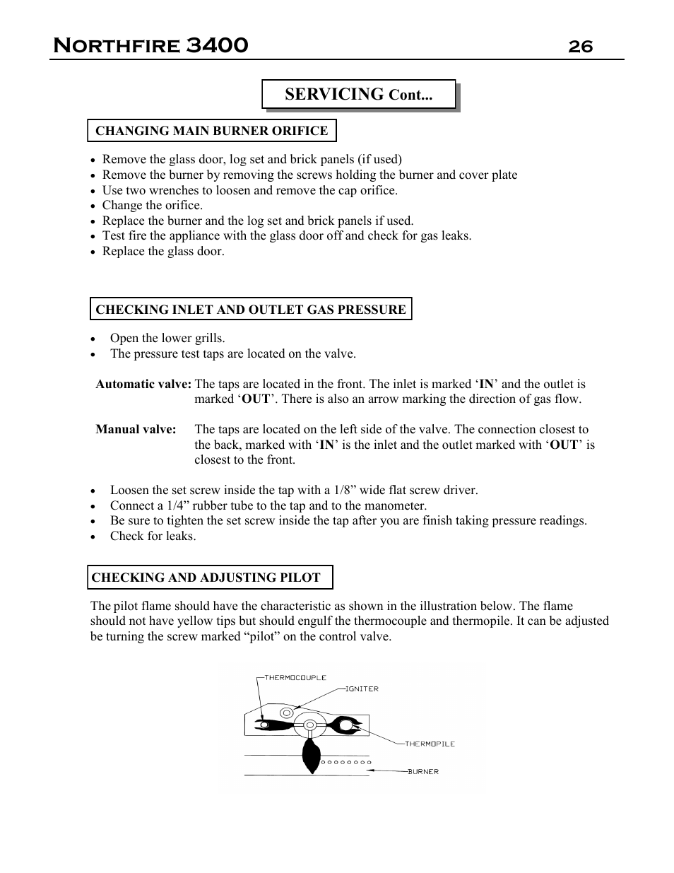 Northfire 3400, 26 servicing | Archgard 3400-DVTR20N-2 User Manual | Page 26 / 35