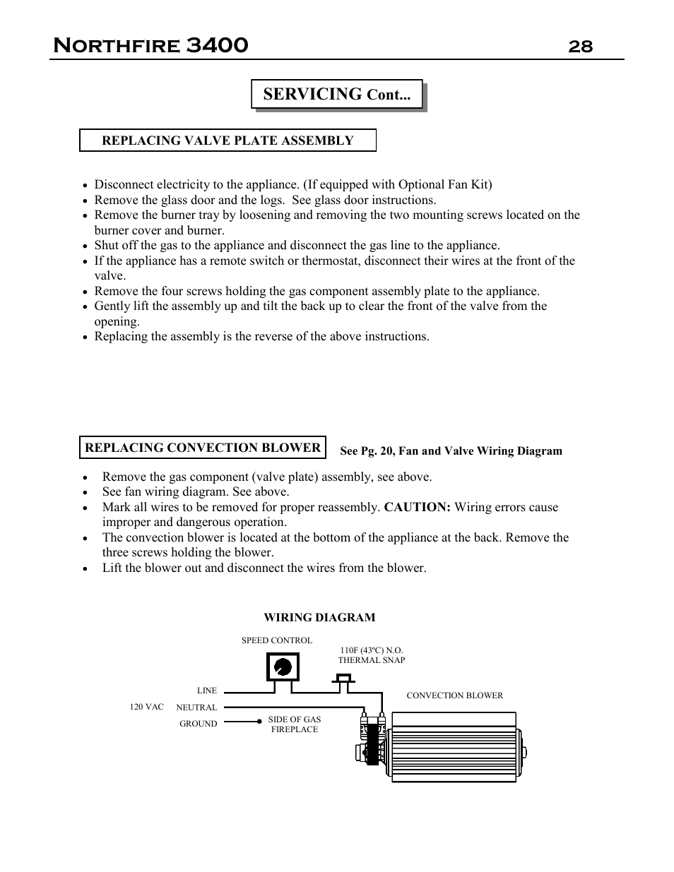 Northfire 3400, Servicing, Cont | Archgard 3400-DVTR20N-2 User Manual | Page 28 / 35