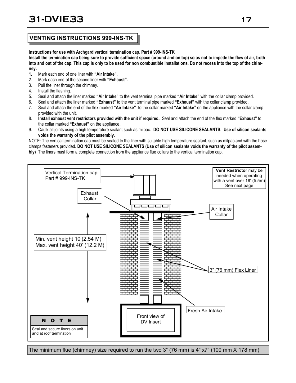 Dvie33 | Archgard 31-DVIE33N User Manual | Page 17 / 48