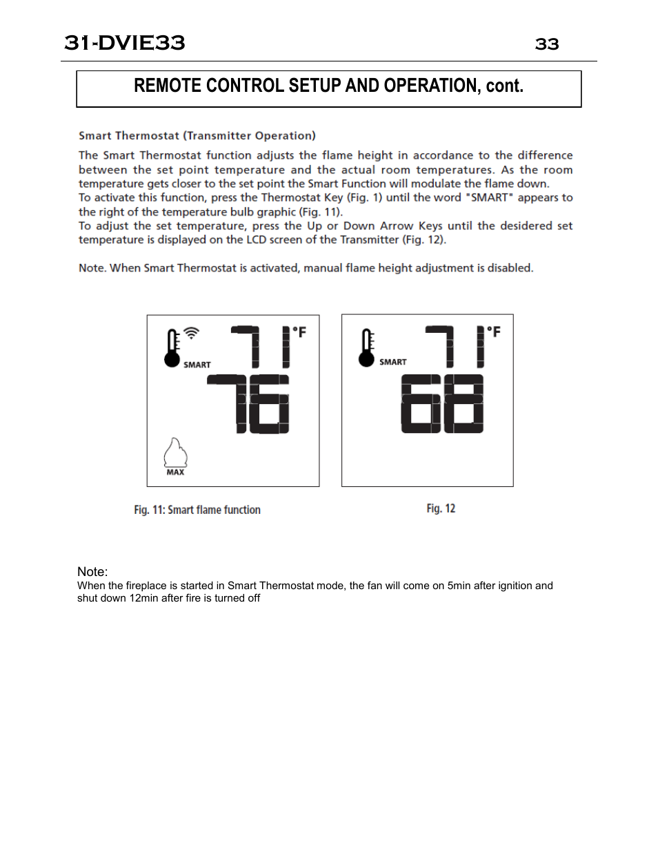 Dvie33, Remote control setup and operation, cont | Archgard 31-DVIE33N User Manual | Page 33 / 48