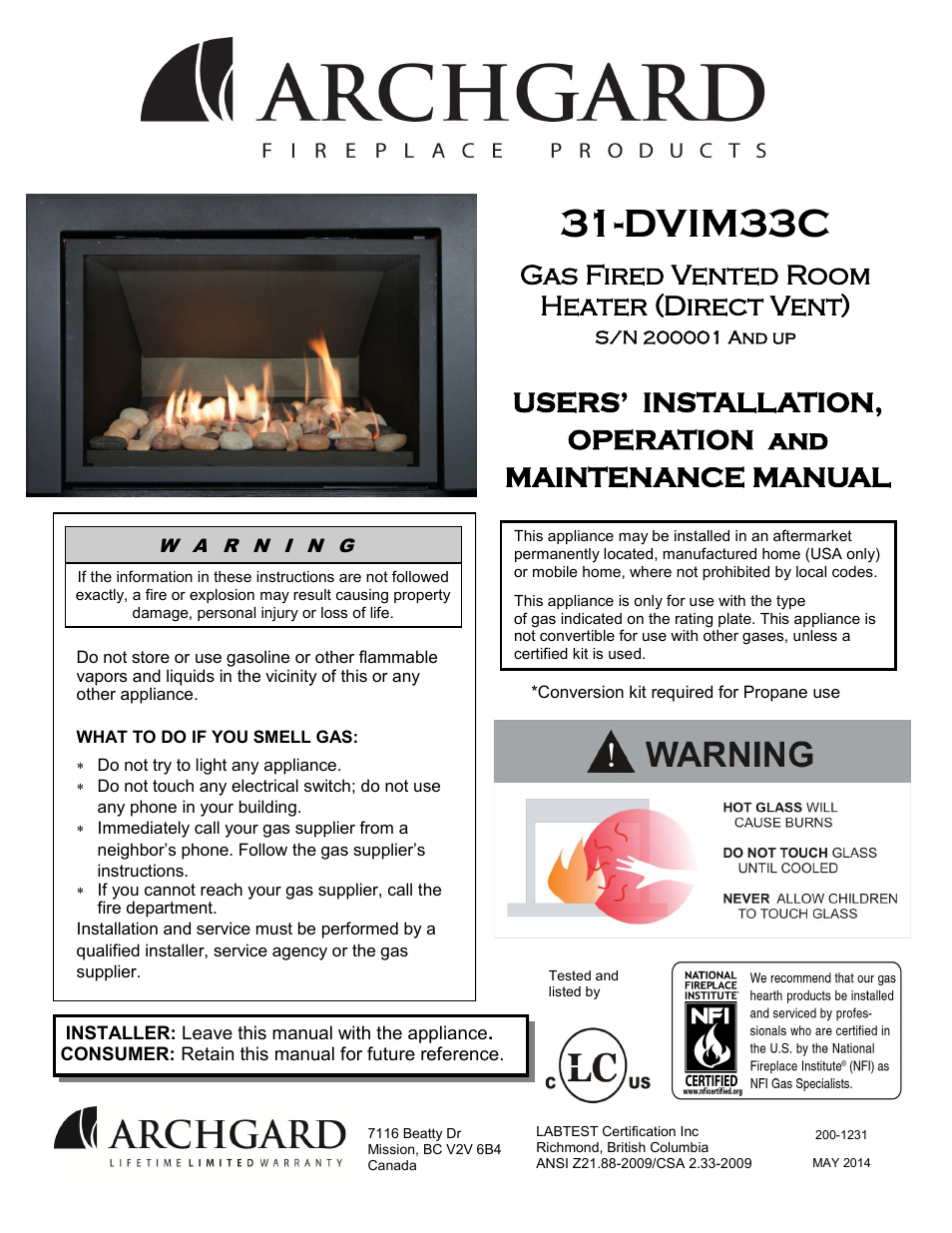 Archgard 31-DVIM33C User Manual | 40 pages