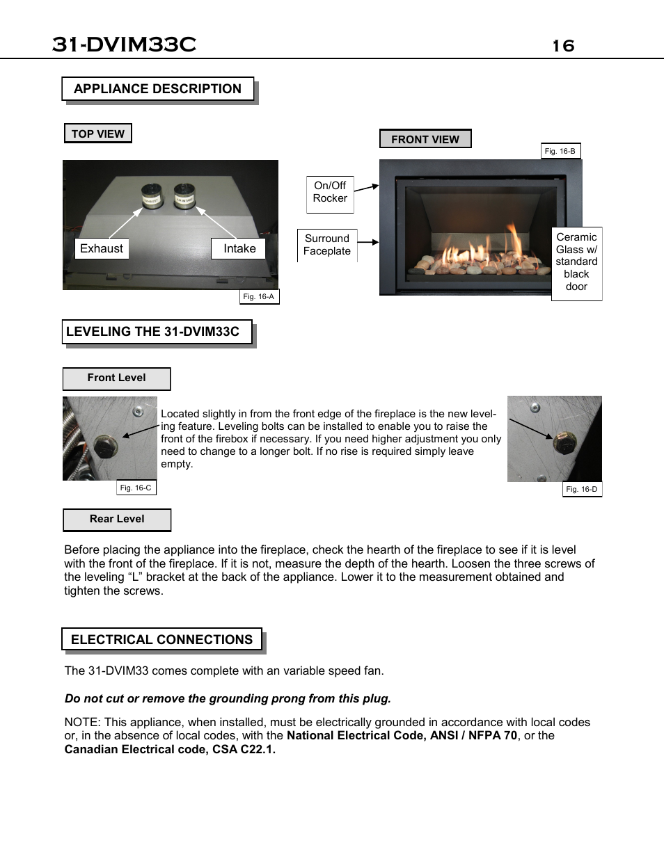 Dvim33c | Archgard 31-DVIM33C User Manual | Page 16 / 40