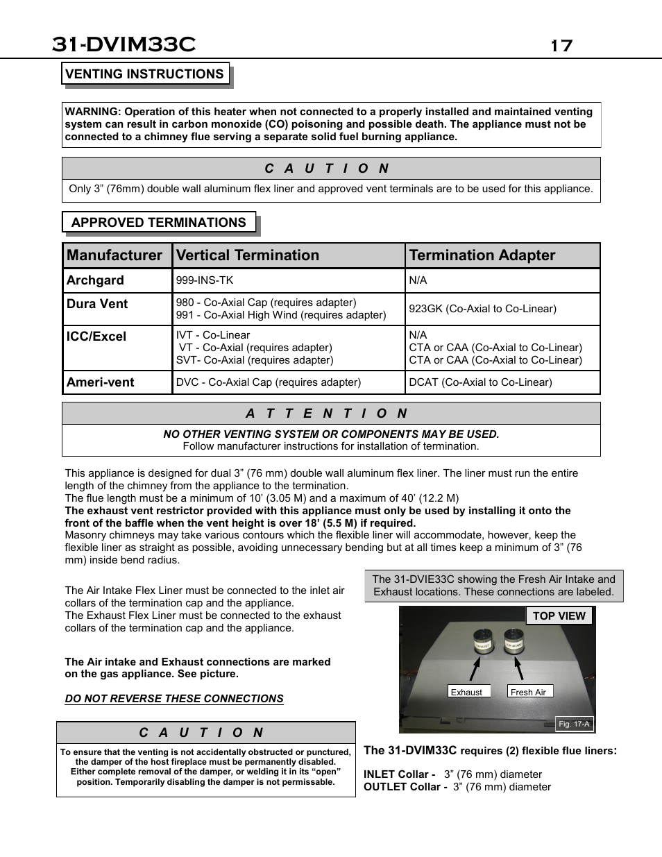 Dvim33c | Archgard 31-DVIM33C User Manual | Page 17 / 40