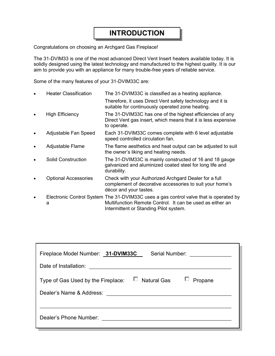 Introduction | Archgard 31-DVIM33C User Manual | Page 4 / 40