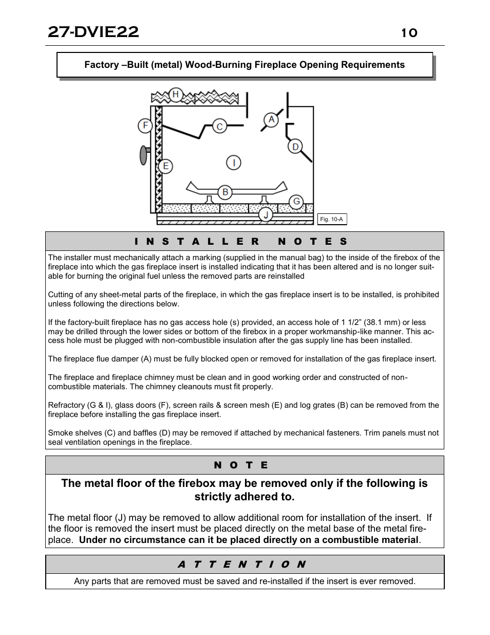 Dvie22 | Archgard 27-DVIE22N User Manual | Page 10 / 48