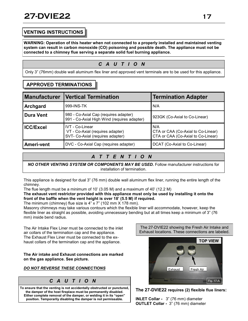 Dvie22 | Archgard 27-DVIE22N User Manual | Page 17 / 48