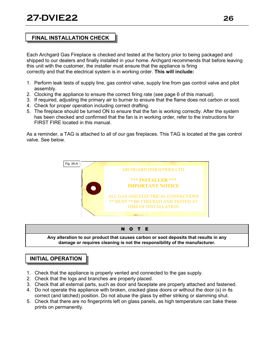 Dvie22 | Archgard 27-DVIE22N User Manual | Page 26 / 48