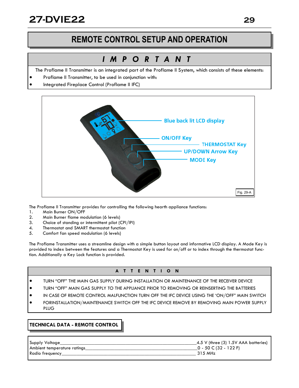 Dvie22 | Archgard 27-DVIE22N User Manual | Page 29 / 48