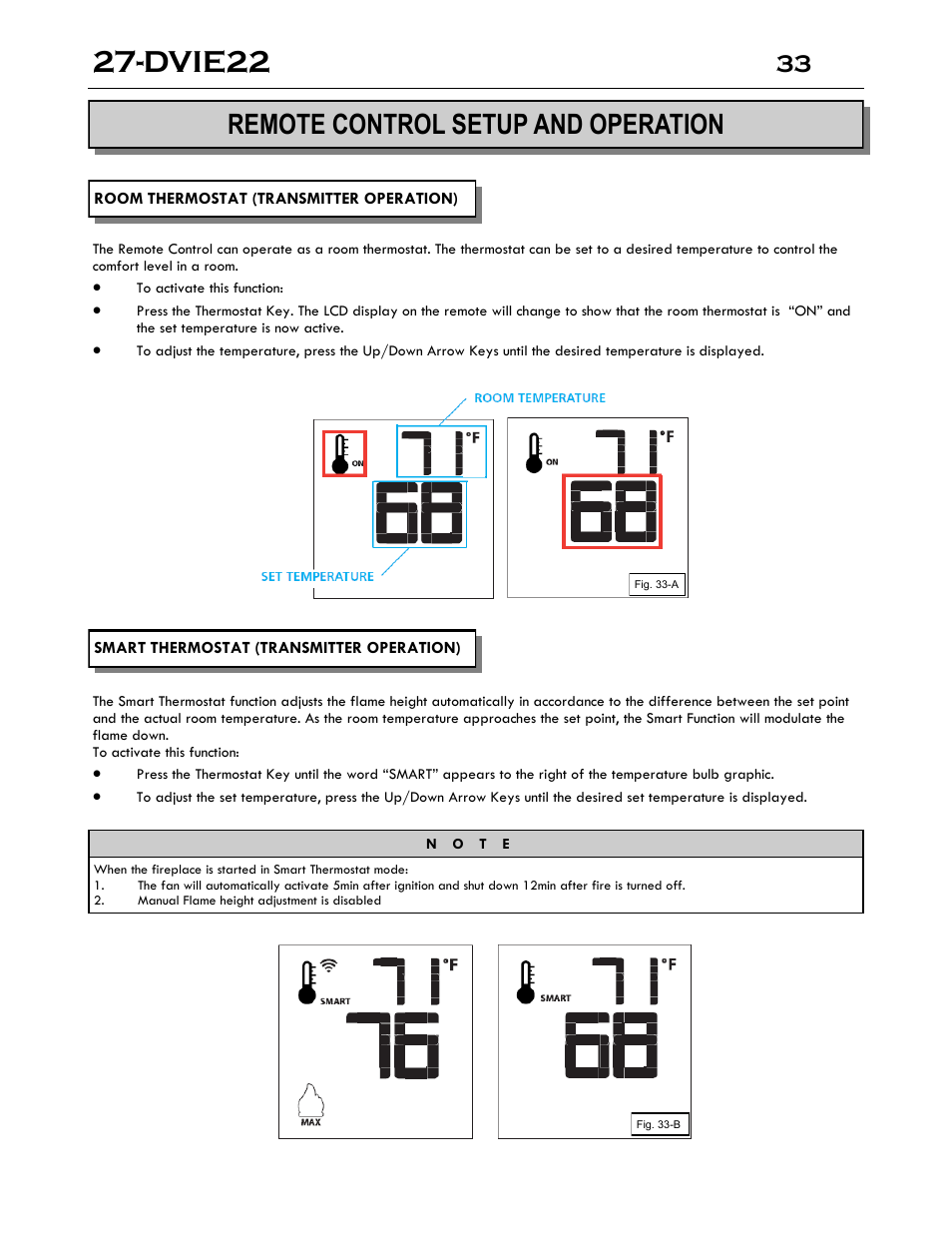 Dvie22, Remote control setup and operation | Archgard 27-DVIE22N User Manual | Page 33 / 48