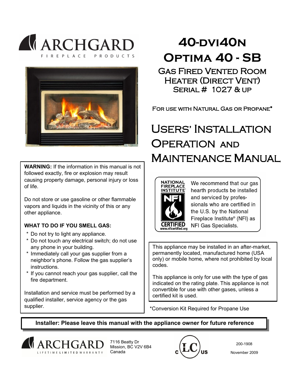 Archgard 40-DVI40N User Manual | 45 pages