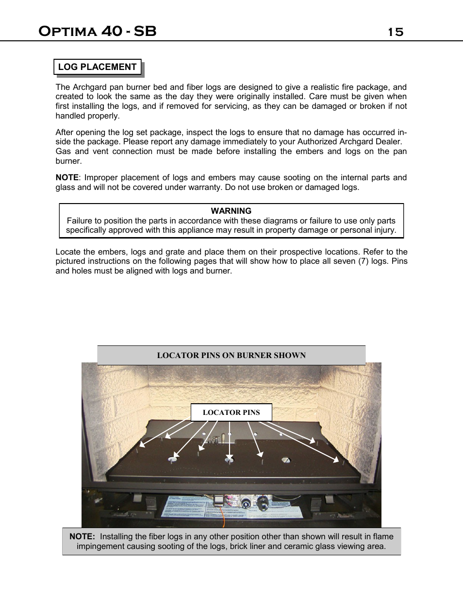 Optima 40 - sb | Archgard 40-DVI40N User Manual | Page 15 / 45