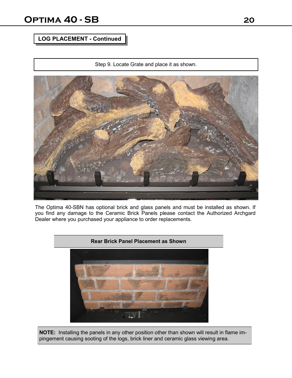Optima 40 - sb | Archgard 40-DVI40N User Manual | Page 20 / 45