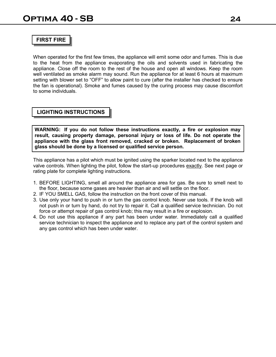 Optima 40 - sb | Archgard 40-DVI40N User Manual | Page 24 / 45