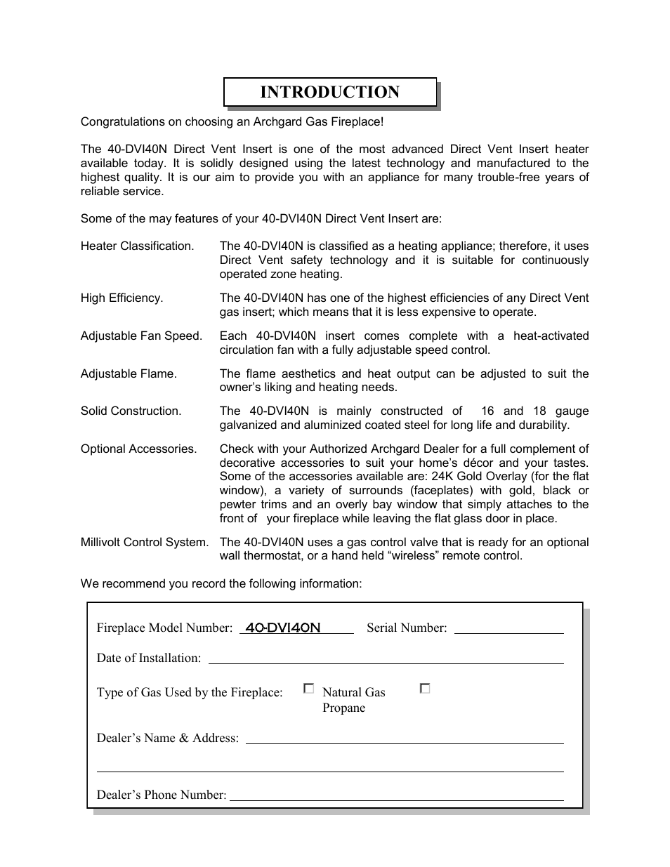 Introduction | Archgard 40-DVI40N User Manual | Page 3 / 45