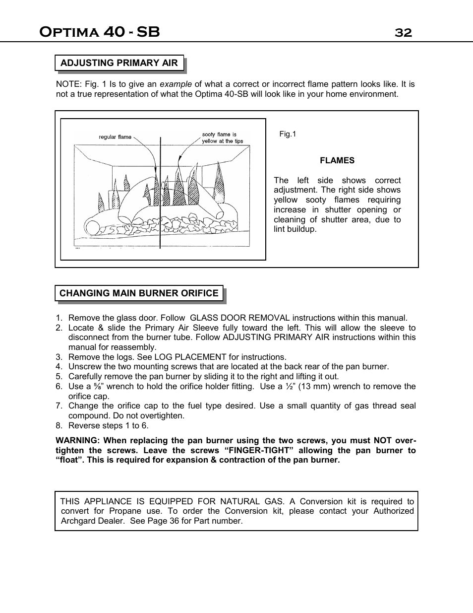 Optima 40 - sb | Archgard 40-DVI40N User Manual | Page 32 / 45