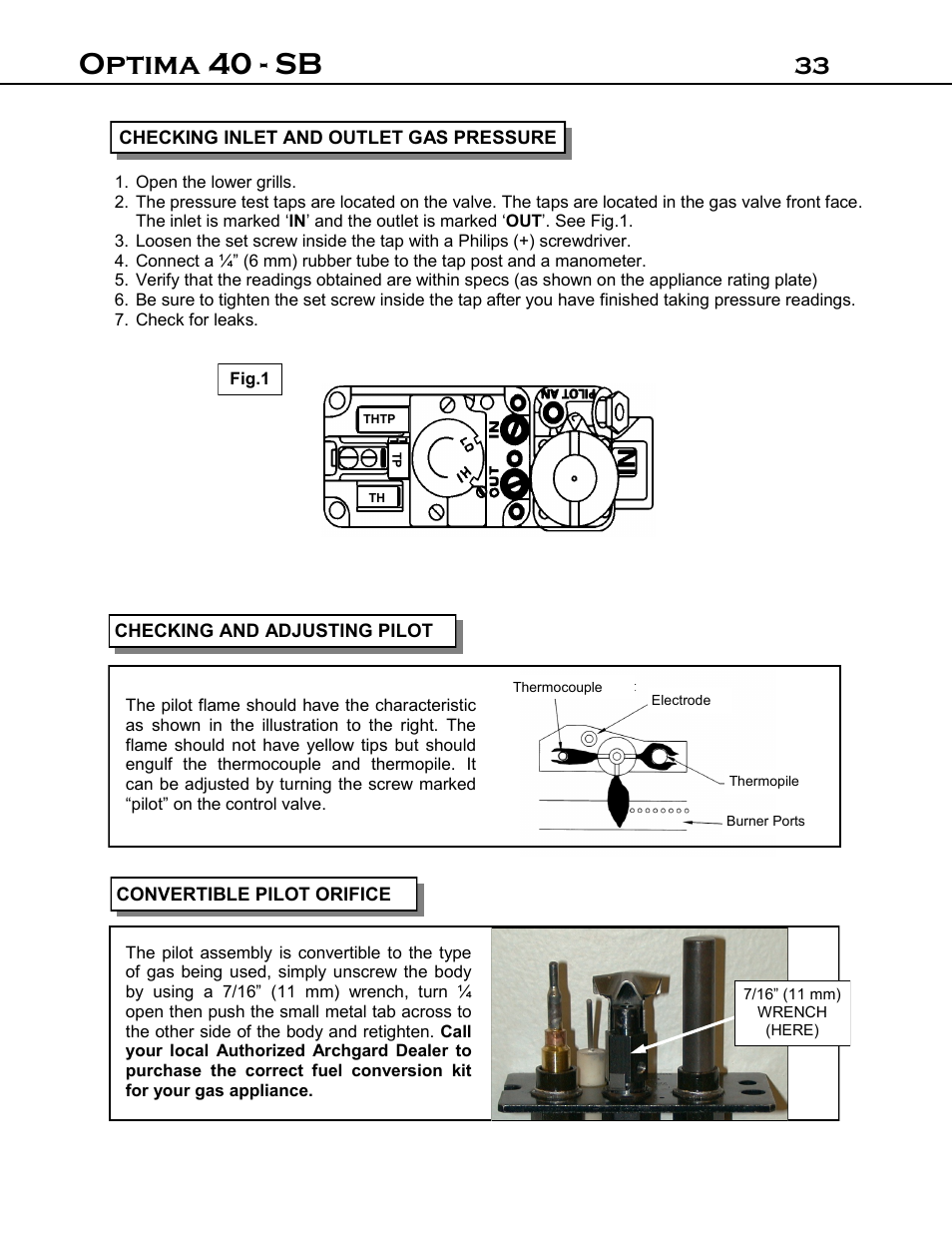 Optima 40 - sb | Archgard 40-DVI40N User Manual | Page 33 / 45
