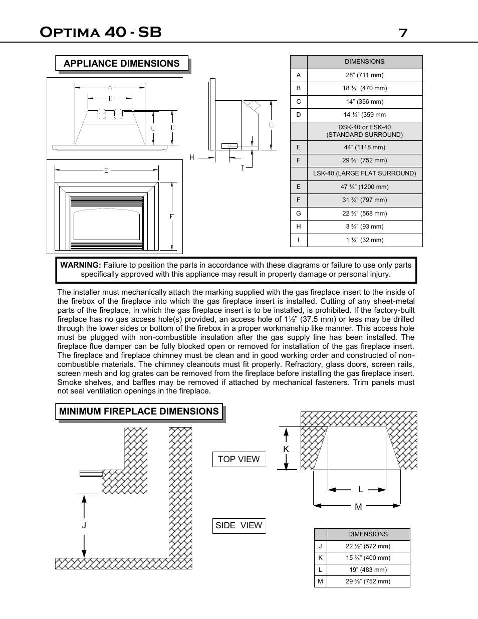 Optima 40 - sb | Archgard 40-DVI40N User Manual | Page 7 / 45