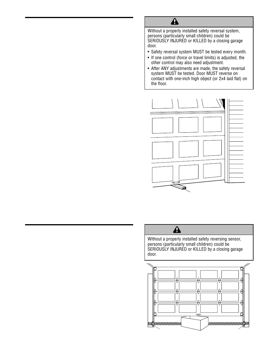 Test the safety reversal system, Test the protector system, Adjustment step 3 | Adjustment step 4 | Chamberlain WHISPER DRIVE WD912K User Manual | Page 30 / 40
