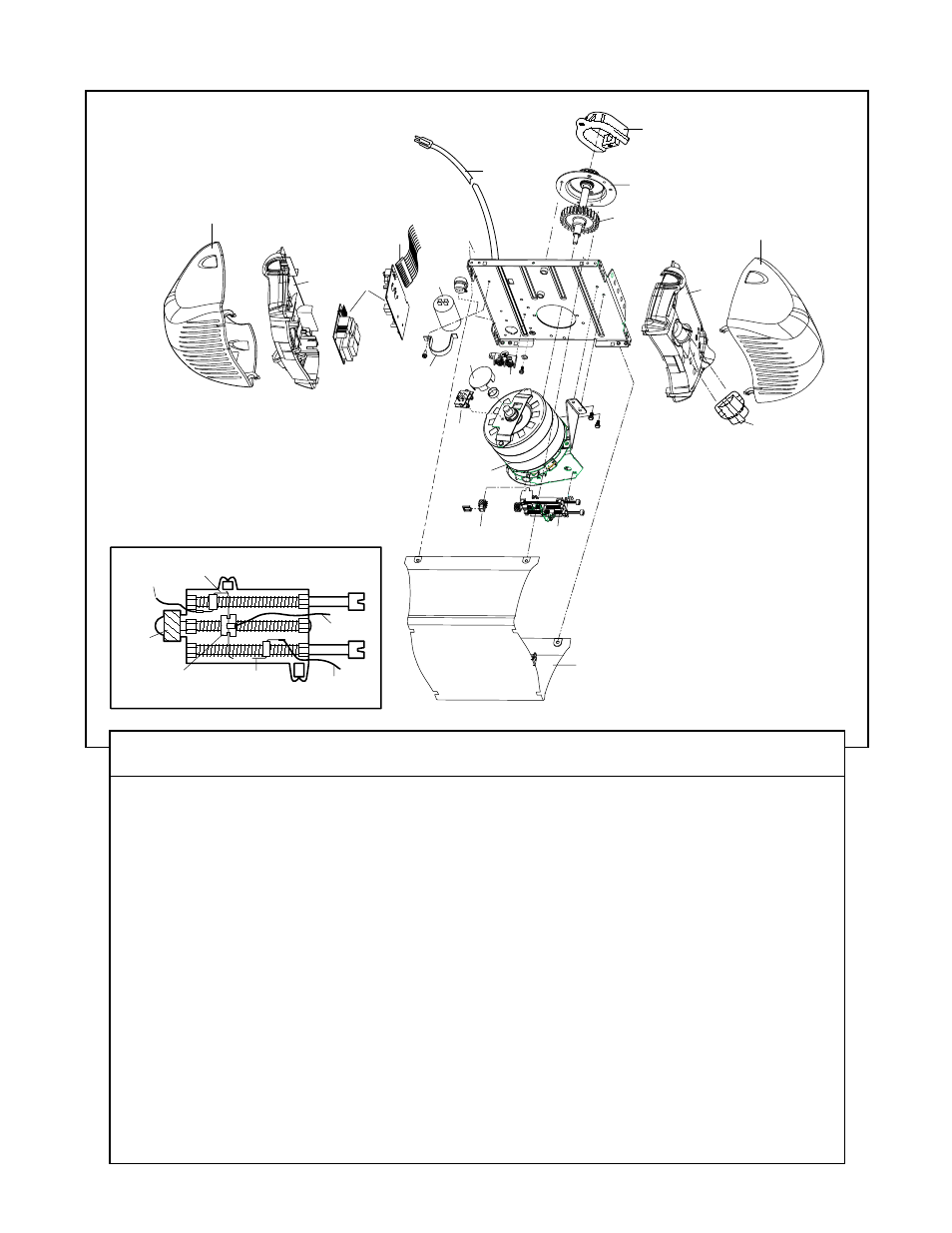Motor unit, Motor unit assembly parts | Chamberlain WHISPER DRIVE WD912K User Manual | Page 38 / 40