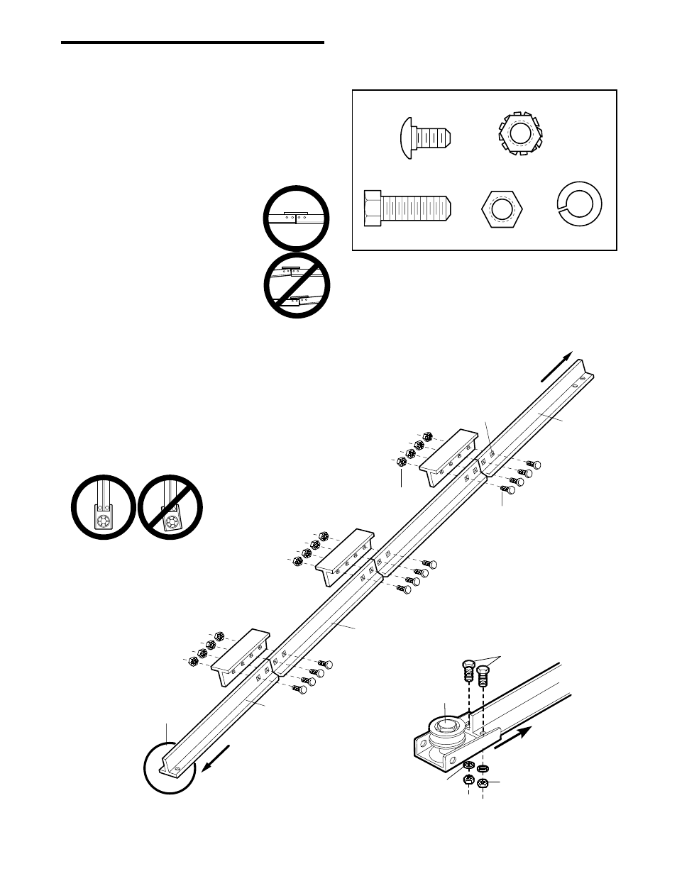 Assembly, Attach the t-rail to the motor unit, Assembly step 1 | Chamberlain WHISPER DRIVE WD912K User Manual | Page 8 / 40