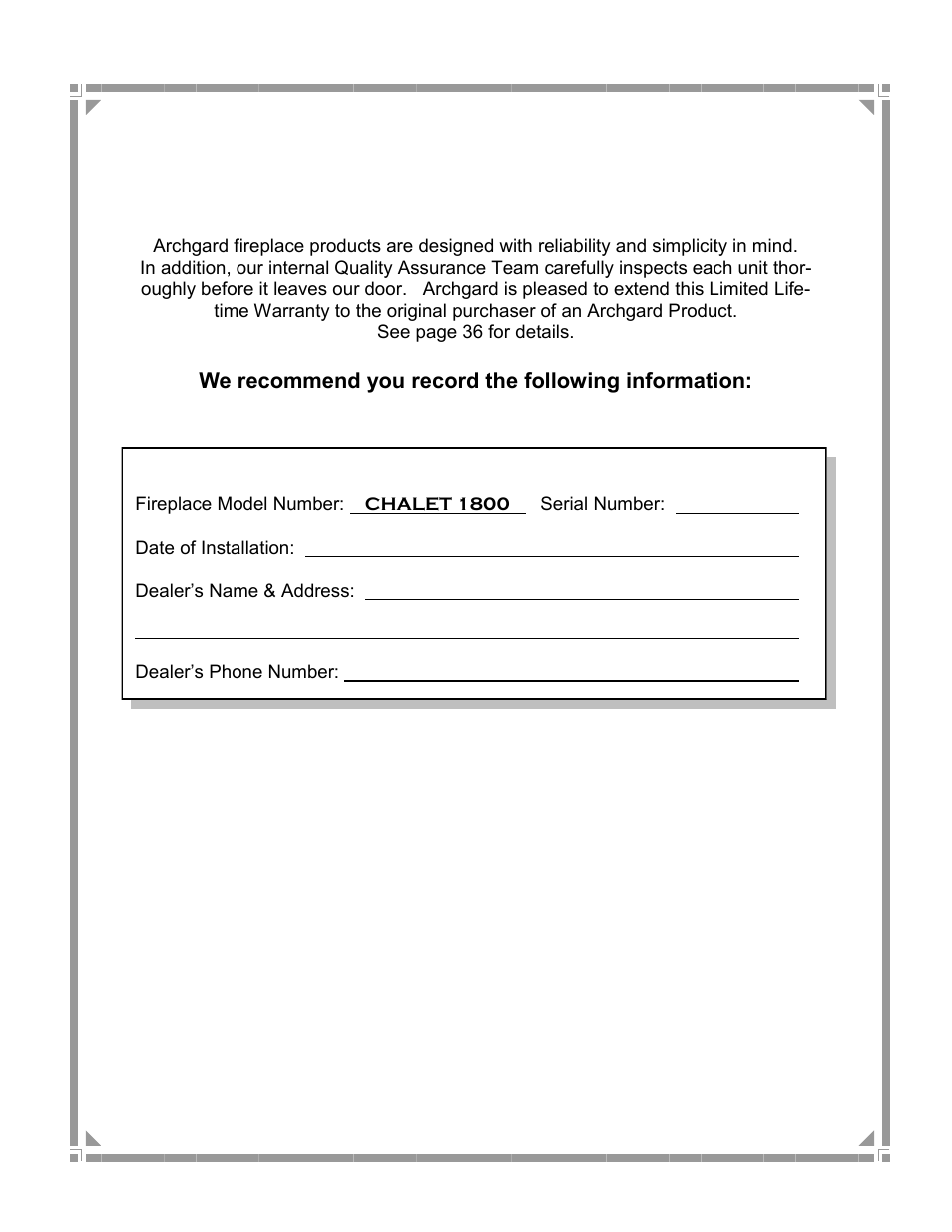 Archgard 10-1800P User Manual | Page 40 / 40