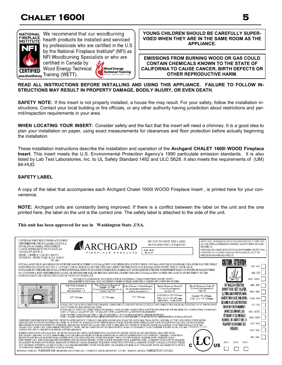 Archgard 60-1600I User Manual | Page 5 / 28