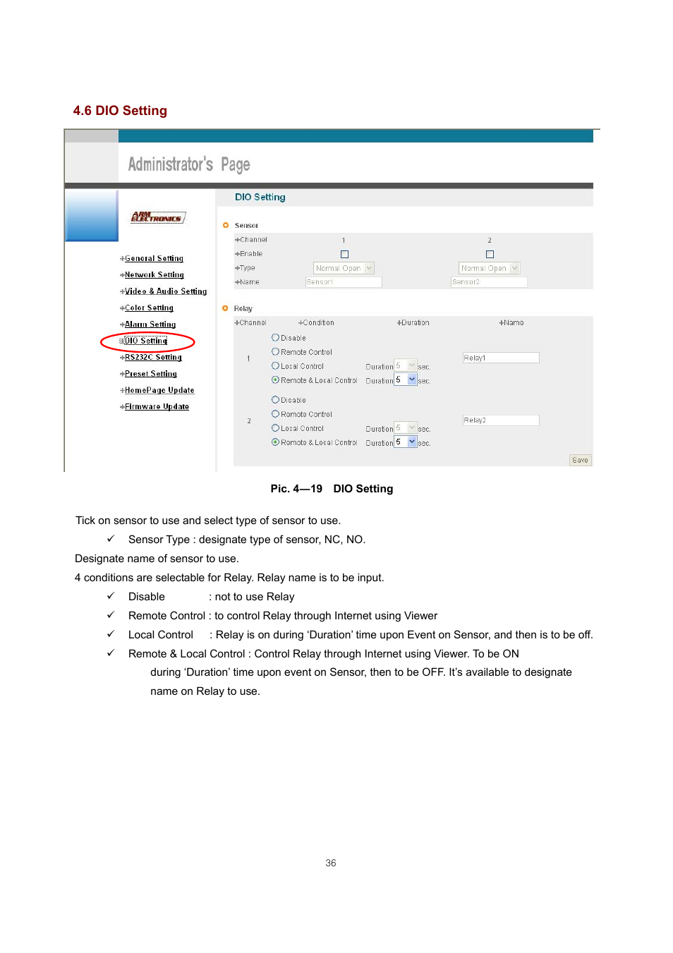 ARM Electronics IP540_620MDVANVP User Manual | Page 36 / 67