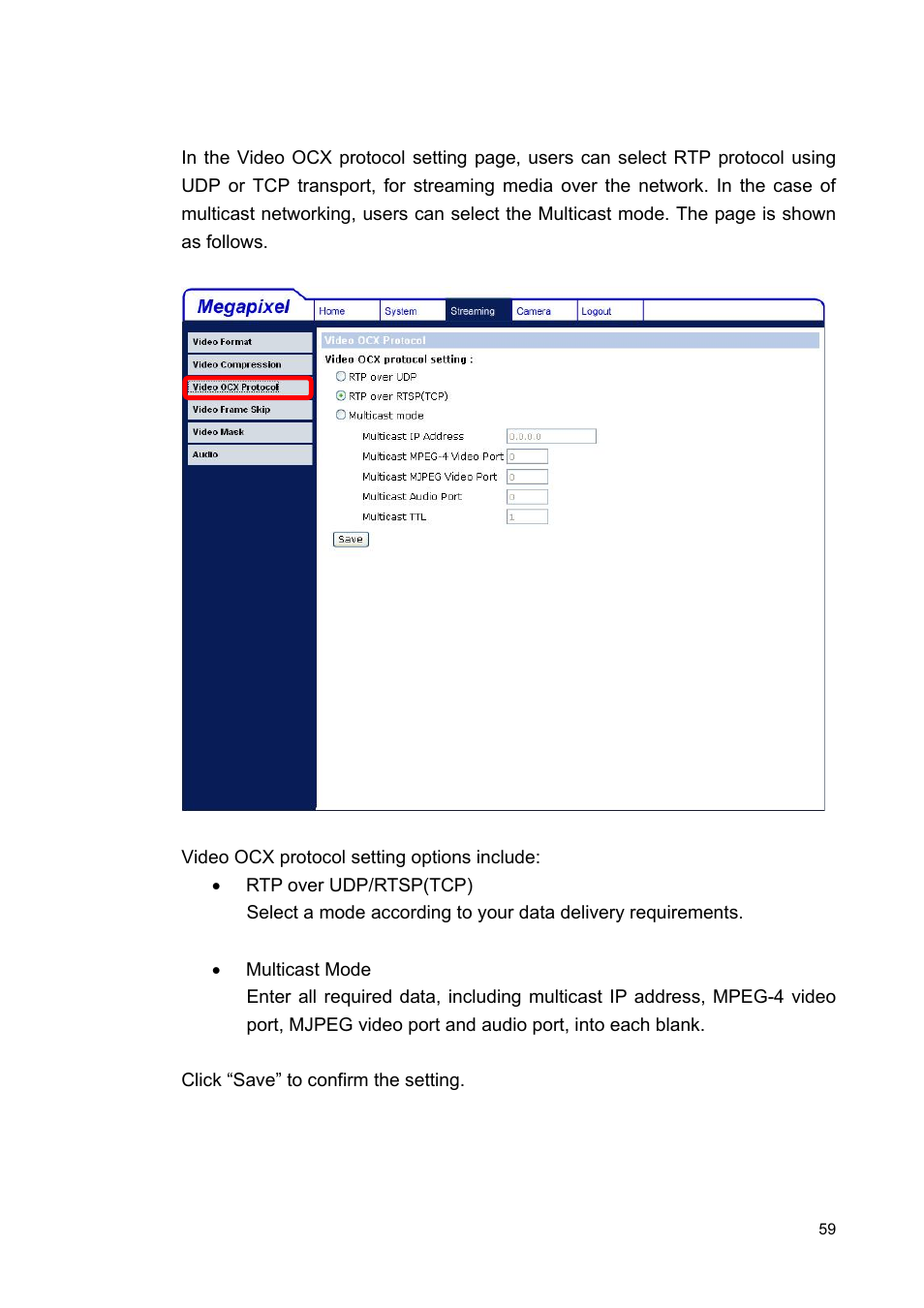 3 video ocx protocol | ARM Electronics MP13DVPDN User Manual | Page 60 / 77