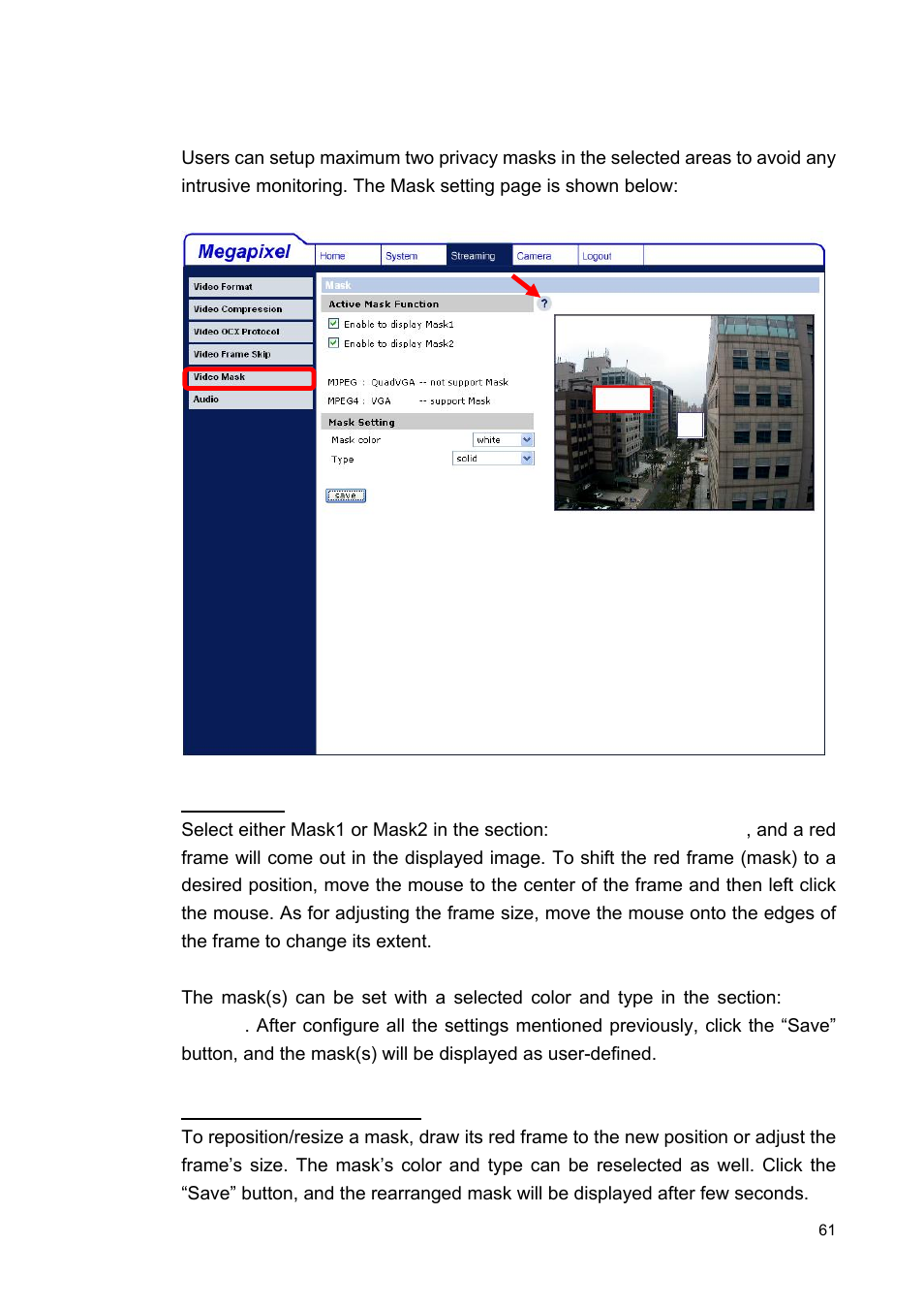 5 privacy masking function | ARM Electronics MP13DVPDN User Manual | Page 62 / 77