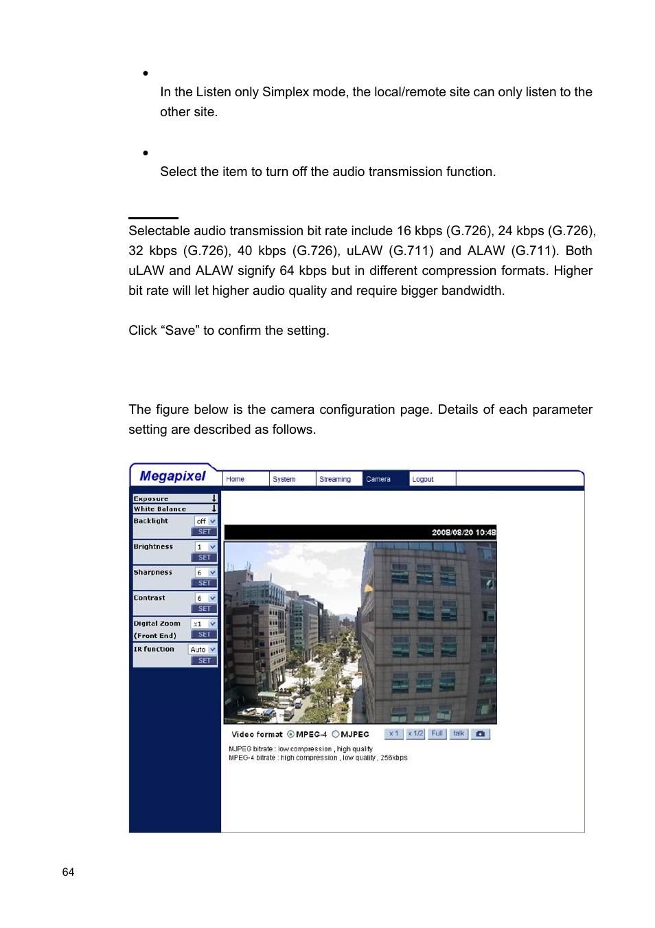 5 camera settings | ARM Electronics MP13DVPDN User Manual | Page 65 / 77
