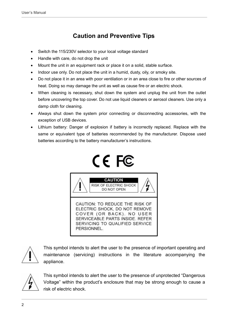 Caution and preventive tips | ARM Electronics DVRCD120 User Manual | Page 3 / 47