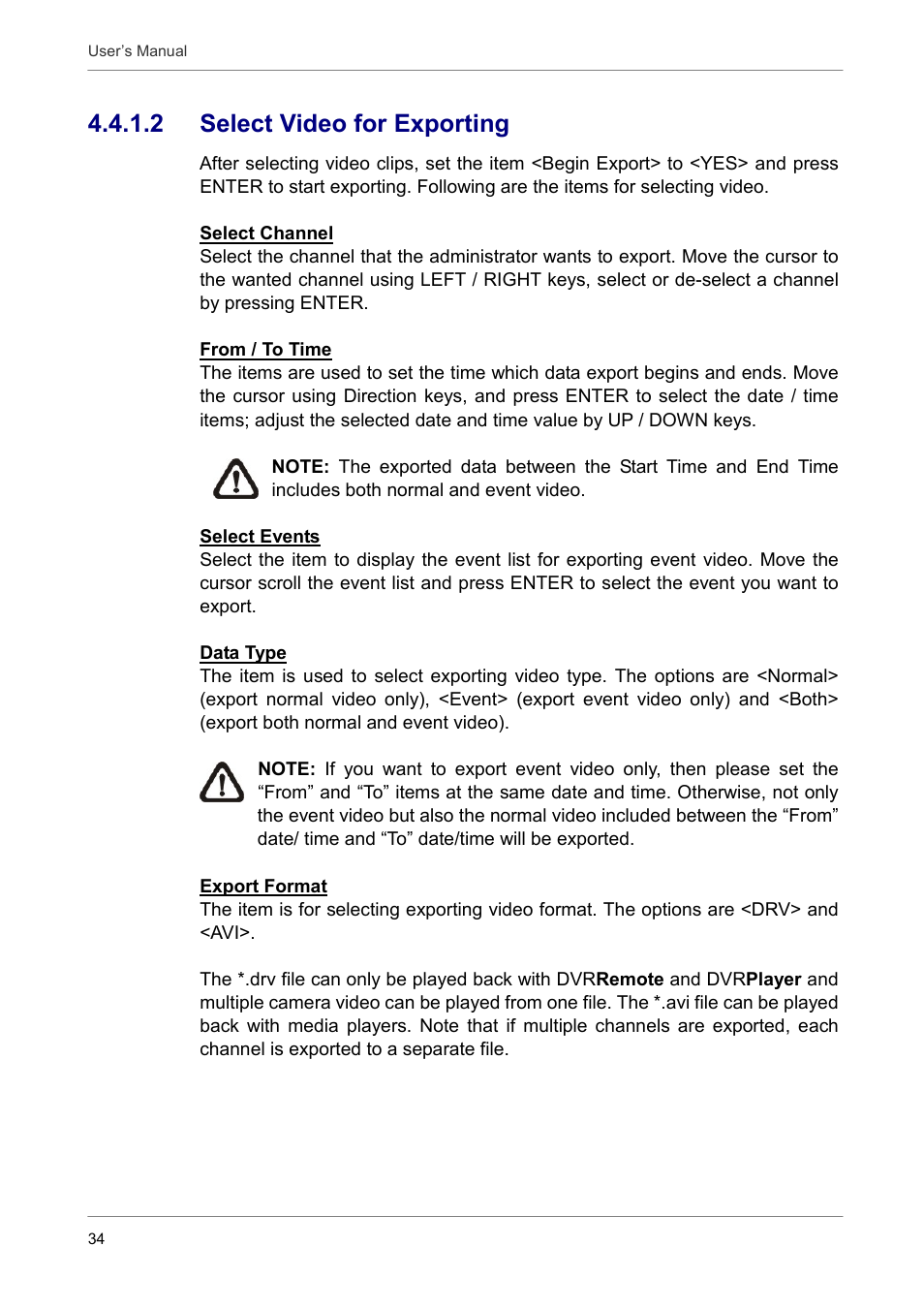 2 select video for exporting | ARM Electronics DVRCD120 User Manual | Page 35 / 47